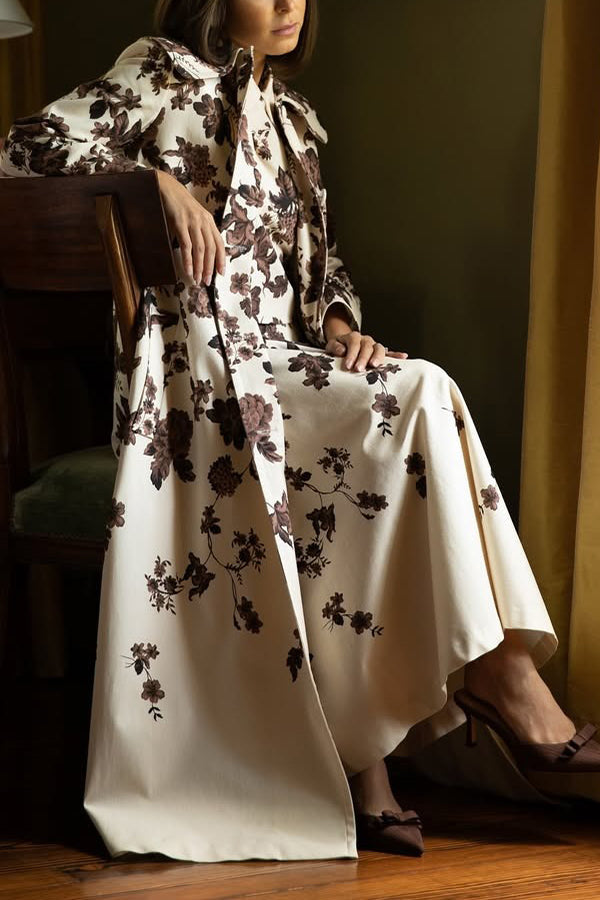Stylish Floral Print Long Jacket