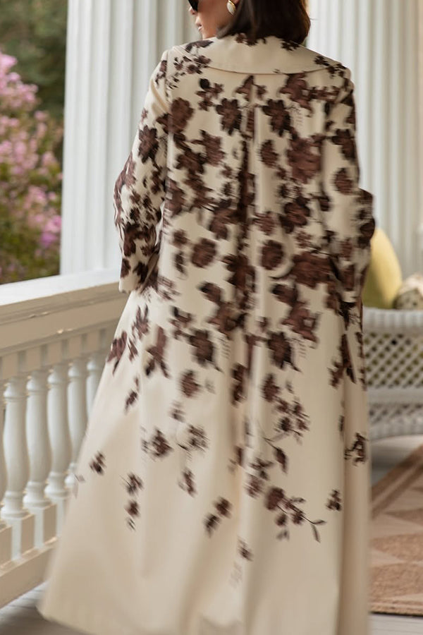Stylish Floral Print Long Jacket