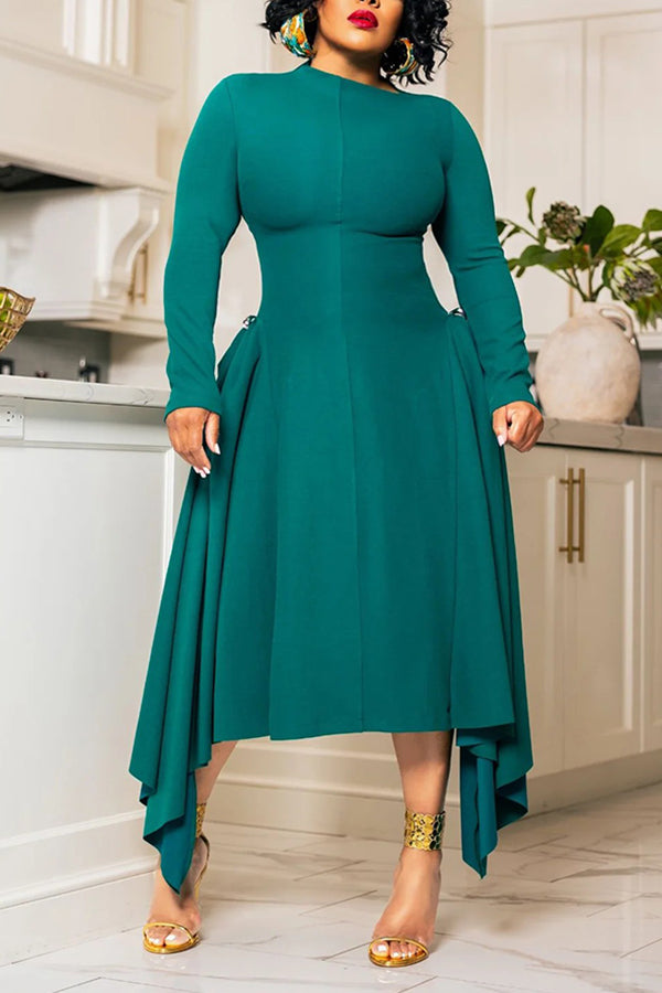 Stylish Asymmetrical Twist Hem Dress
