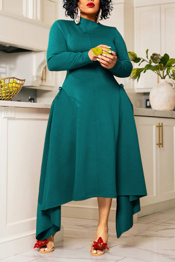 Stylish Asymmetrical Twist Hem Dress