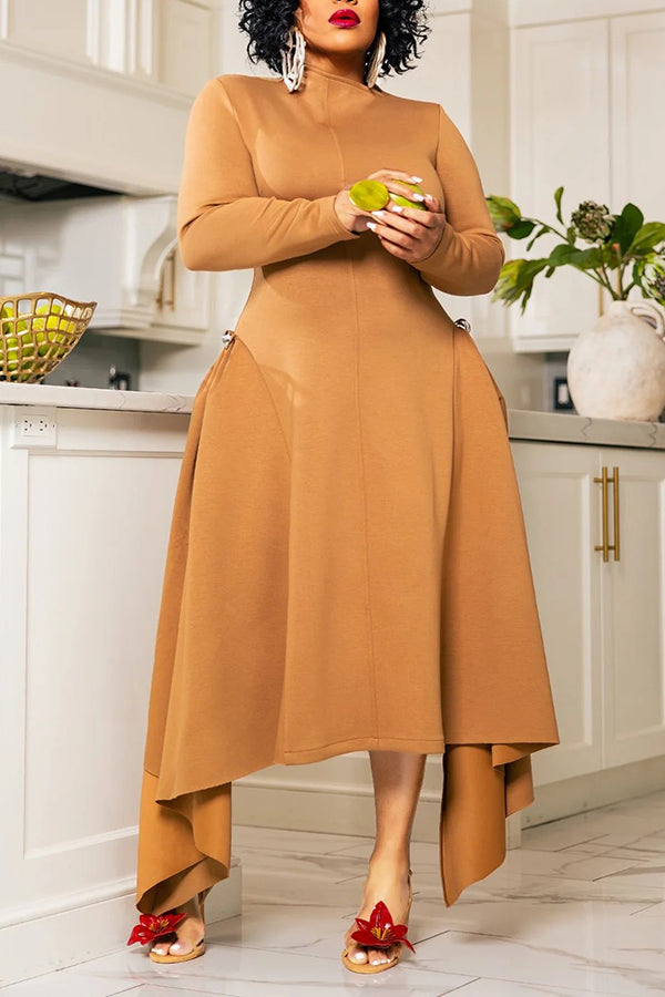 Stylish Asymmetrical Twist Hem Dress