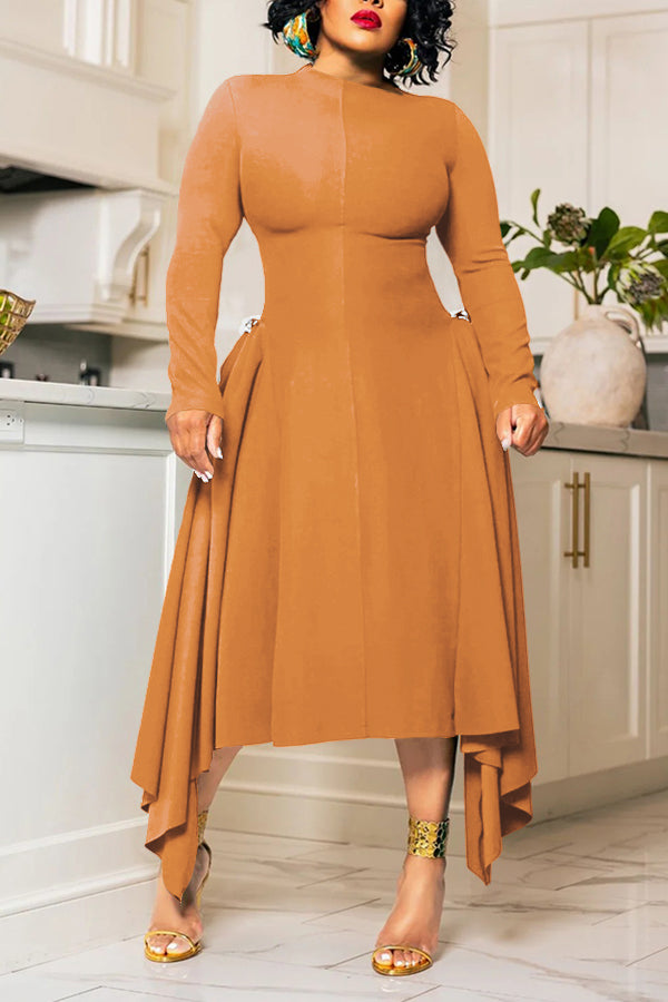 Stylish Asymmetrical Twist Hem Dress