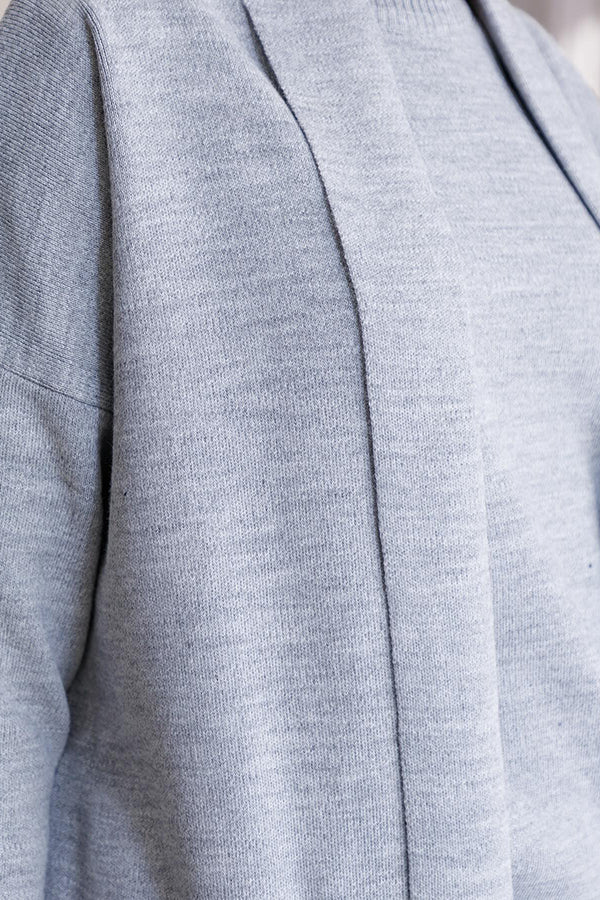 Elegant Double Pocket Longline Knit Coat