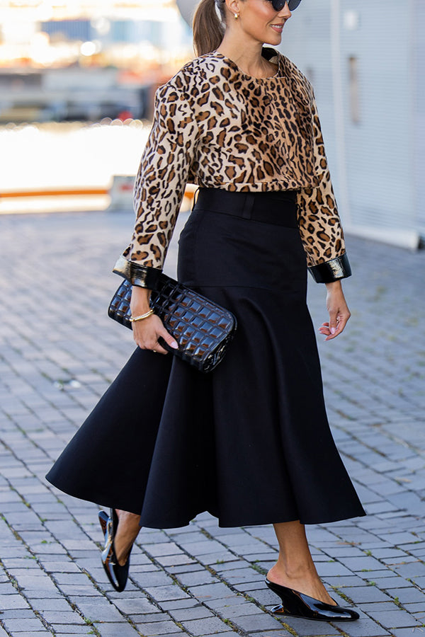 Stylish Leopard Print Cropped Jacket