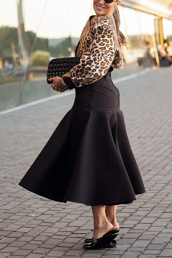 Stylish Leopard Print Cropped Jacket