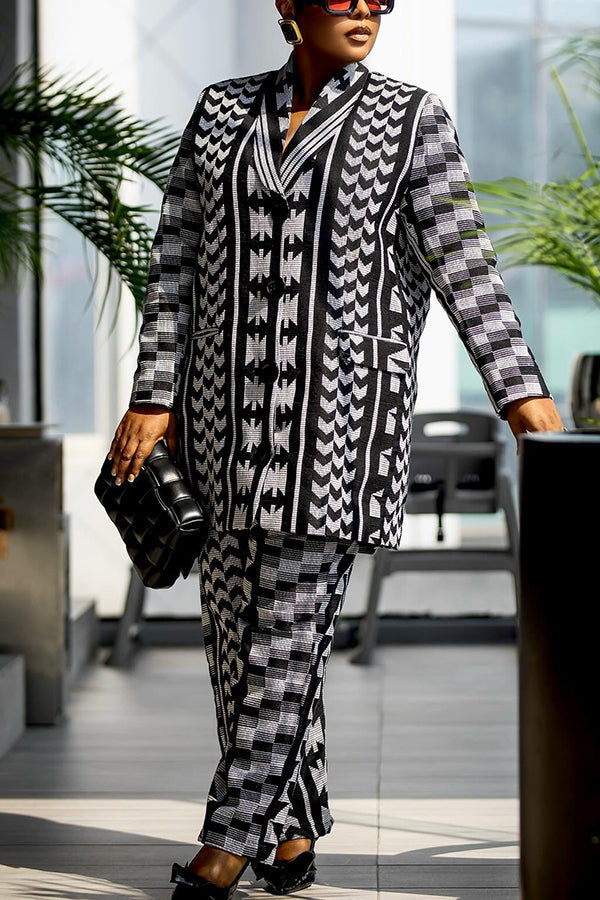 Stylish Graphic Print Top & Pants Set