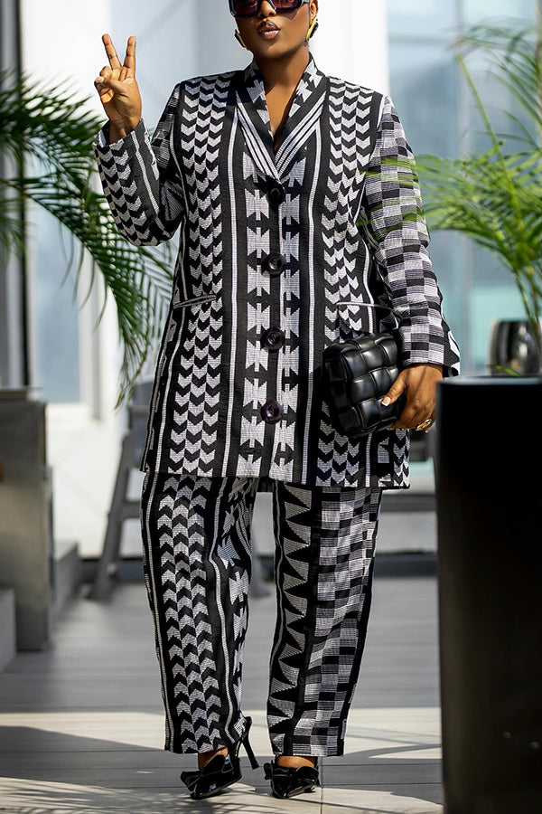 Stylish Graphic Print Top & Pants Set