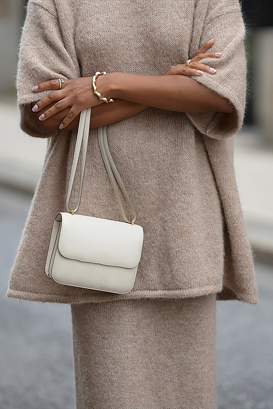 High End Solid Sweater & Long Knitted Skirt Set