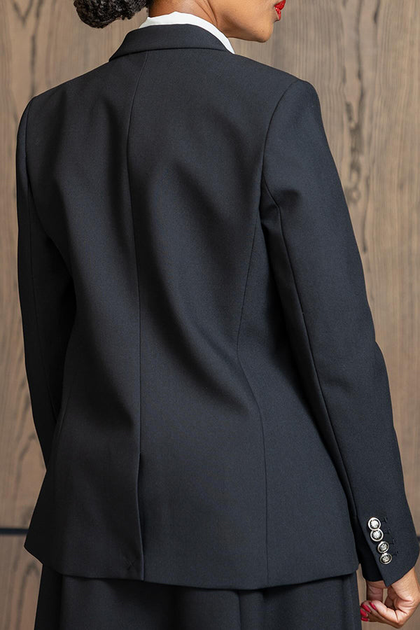 Classic Button Up Blazer & 3D Flower Skirt Set