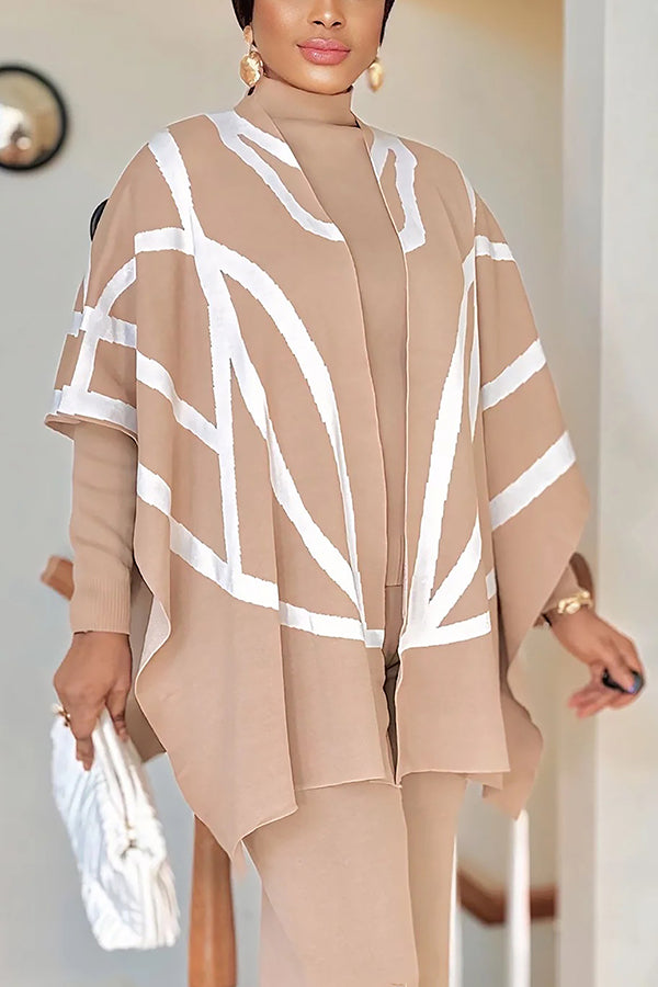 Stylish Graphic Print Knit Top