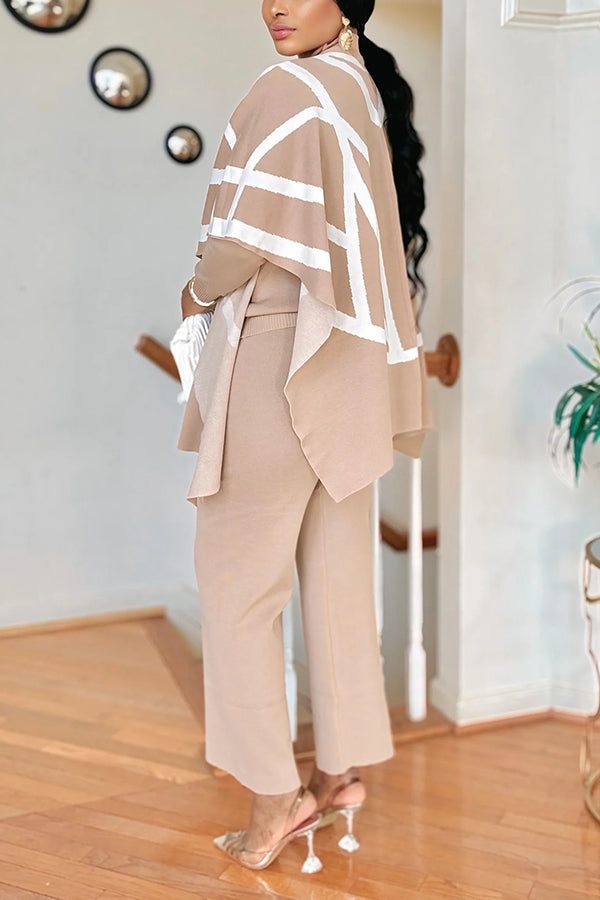 Stylish Graphic Print Knit Top