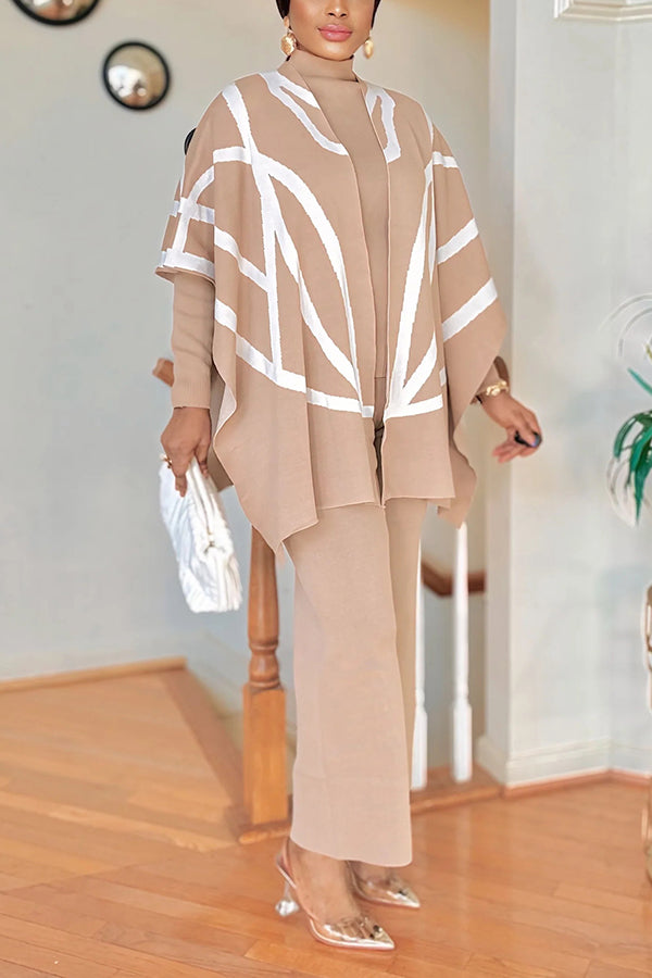 Stylish Graphic Print Knit Top