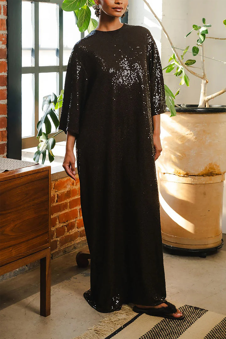 Sparkle 3/4 Length Sleeve Sequin Dress