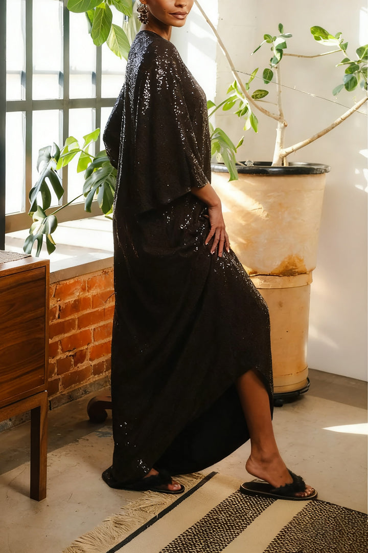Sparkle 3/4 Length Sleeve Sequin Dress