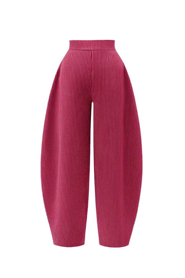 Stylish Contrast Striped Blazer & Scimitar Pants Set
