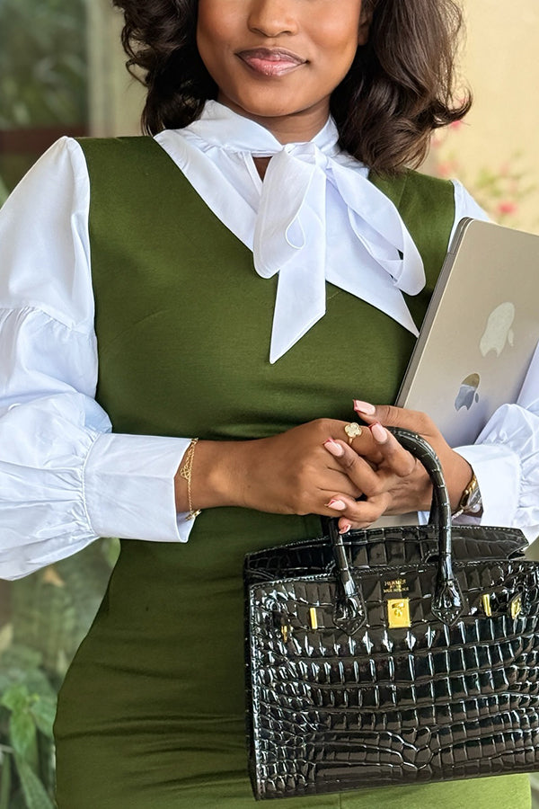 Slim Fit V-neck Sleeveless Solid Mini Dress