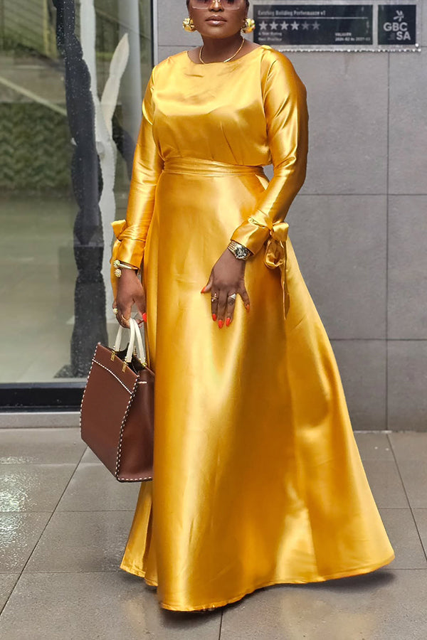 Gorgeous Bow Sleeve Top & High Waist Skirt Set