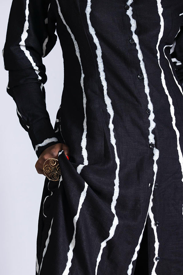 Stylish Striped Long Blouse & Pants Set