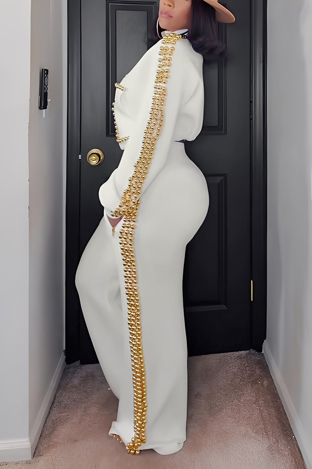 Stylish Zip Up Sweatshirt & Pants Set