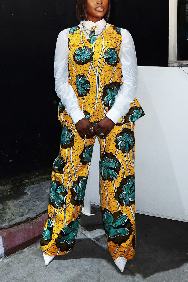 Stylish Floral Print Three Piece Set