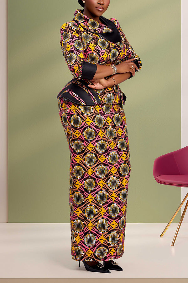 Gorgeous Graphic Print Top & Skirt Set