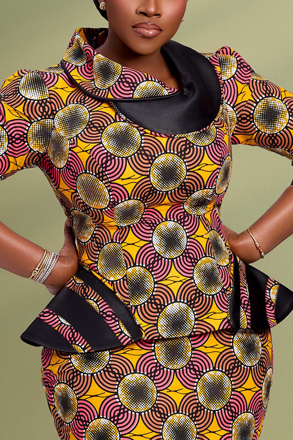 Gorgeous Graphic Print Top & Skirt Set