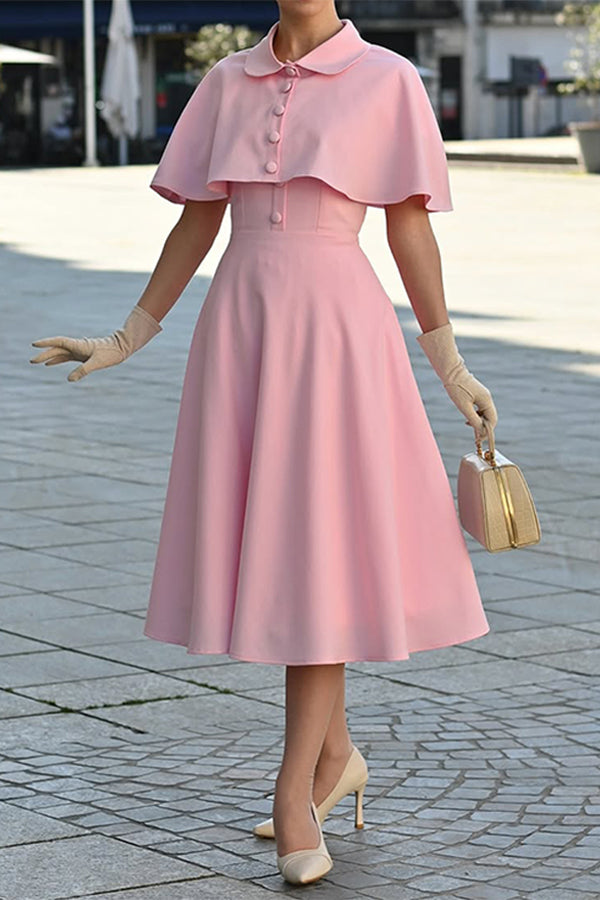 Vintage A-line Dress & Cloak Set