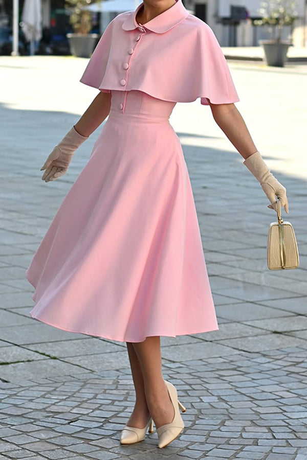 Vintage A-line Dress & Cloak Set