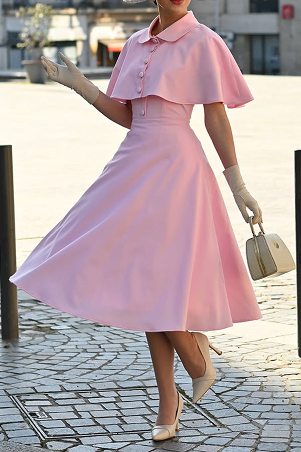 Vintage A-line Dress & Cloak Set