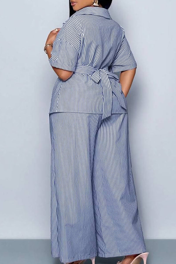 Classic Tulip Hem Blouse & Pants Set