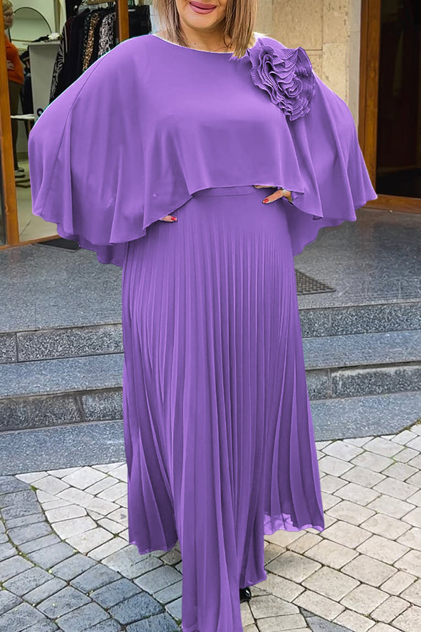 Attractive Floral Top & Mesh Pleated Long Skirt Set