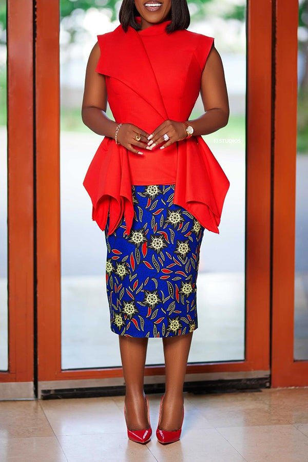 Chic Side Draped Graphic Print Dress