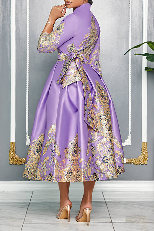 Stylish Surplice Neck Printed Dress