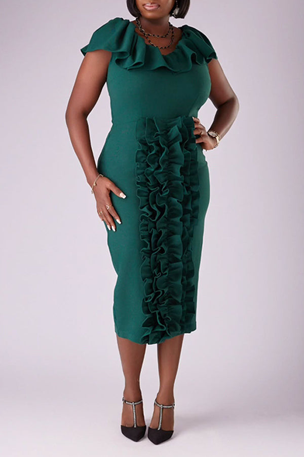Comfy Modern Layered Ruffle Bodycon Dress
