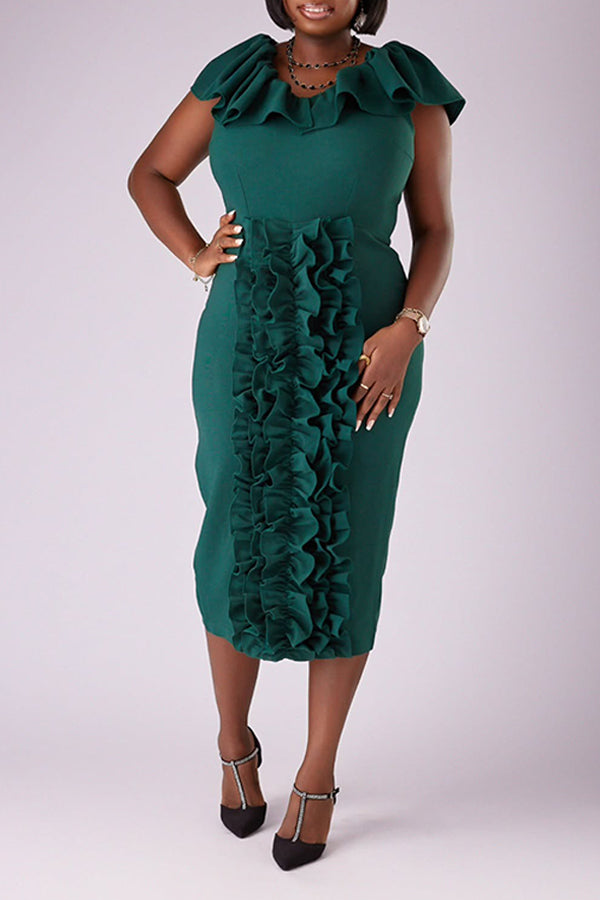 Comfy Modern Layered Ruffle Bodycon Dress