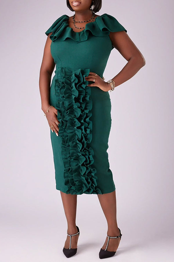 Comfy Modern Layered Ruffle Bodycon Dress