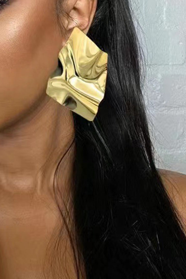 Personalized Metal Irregular Glossy Earrings