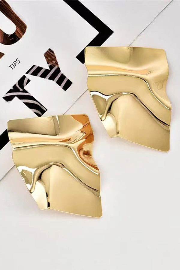 Personalized Metal Irregular Glossy Earrings