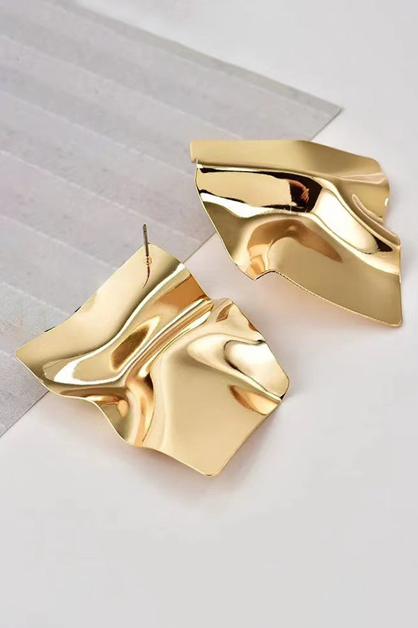 Personalized Metal Irregular Glossy Earrings