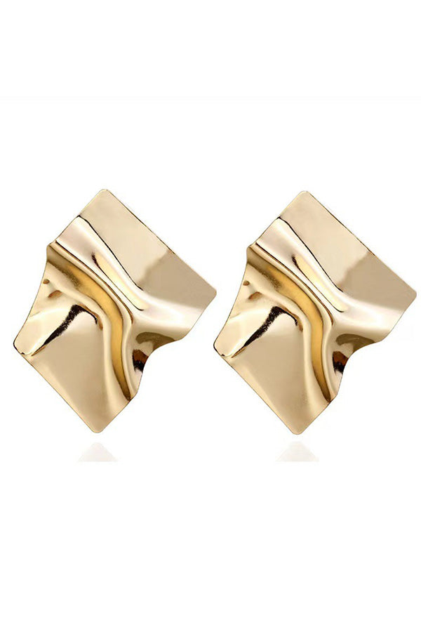 Personalized Metal Irregular Glossy Earrings