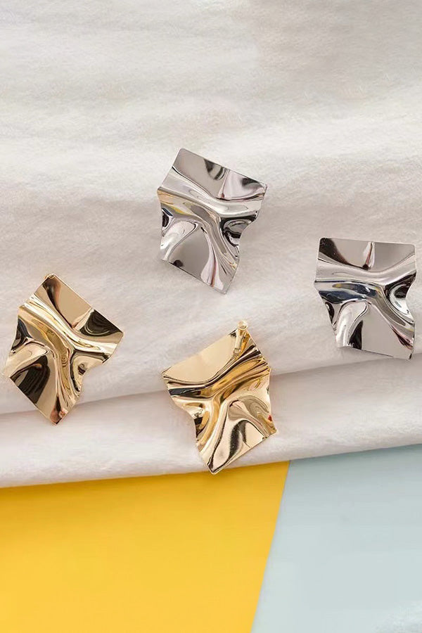 Personalized Metal Irregular Glossy Earrings