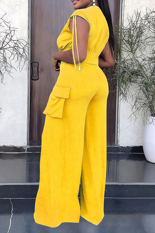 Casual V-Neck Top & Pants Set