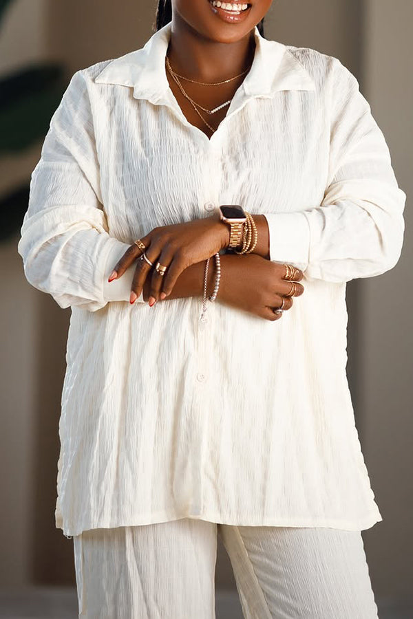 Cozy Textured Fabric Top & Pants Set