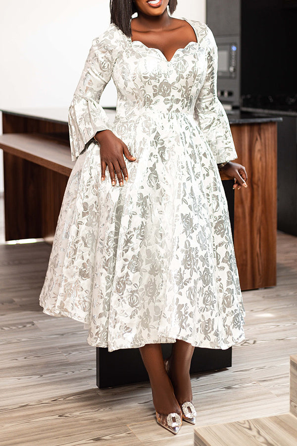 Elegant Floral Print A-line Dress