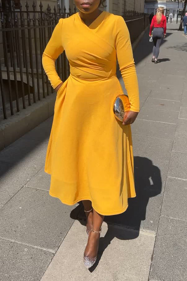 Elegant Surplice Neck A-line Dress