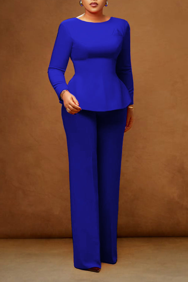 Elegant Boat Neck Top & Pants Set