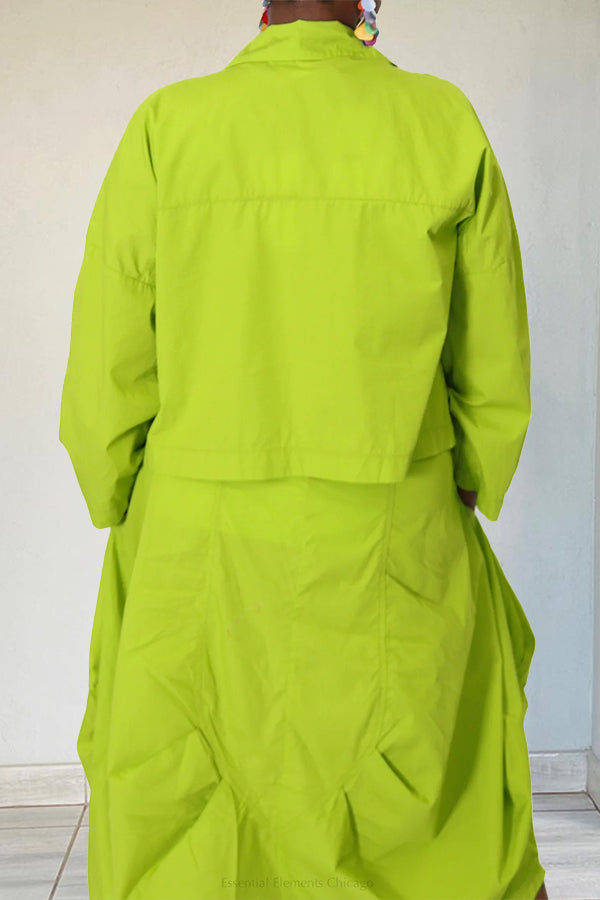 Chic Lapel Collar Pockets Shirt & Shorts Set