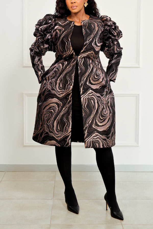 Elegant 3D Rose Pocket Jackets