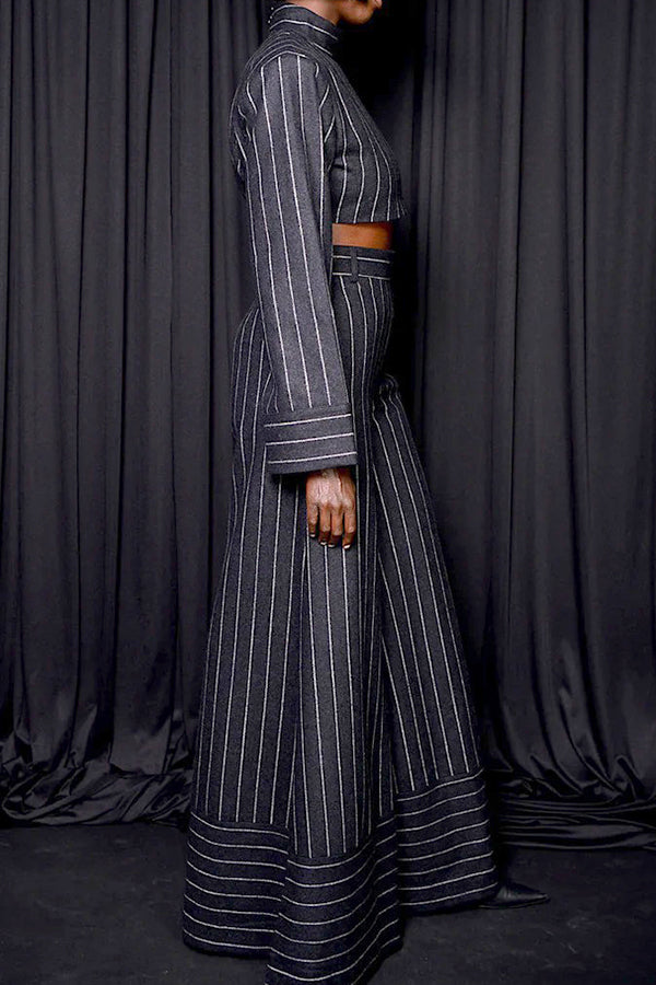 Vintage Stripe Crop Top & Pants Set