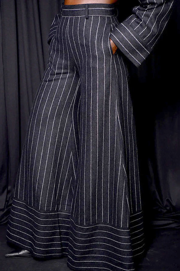 Vintage Stripe Crop Top & Pants Set